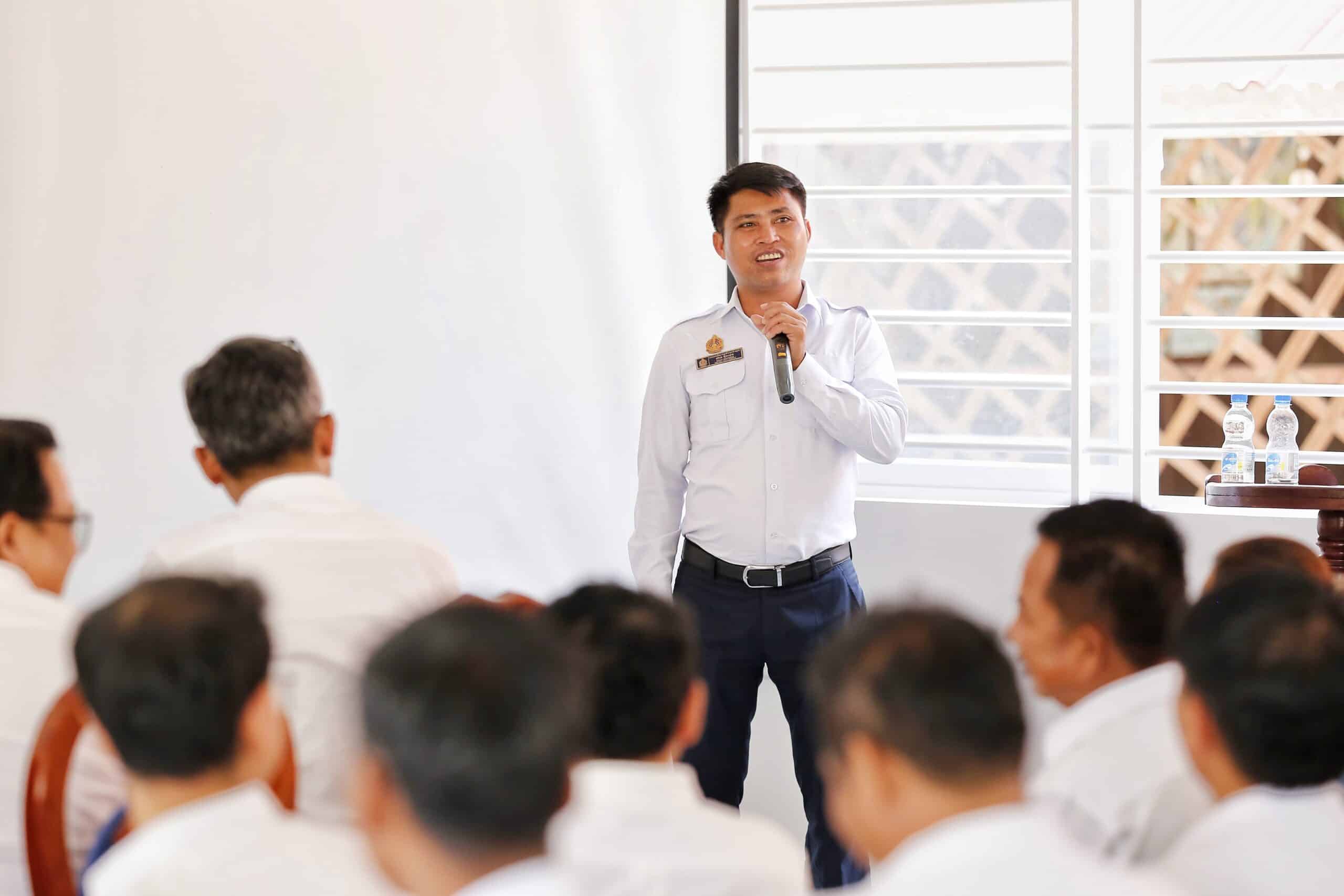 TDSO Teacher Training in Cambodia - Educator speaking to students.
